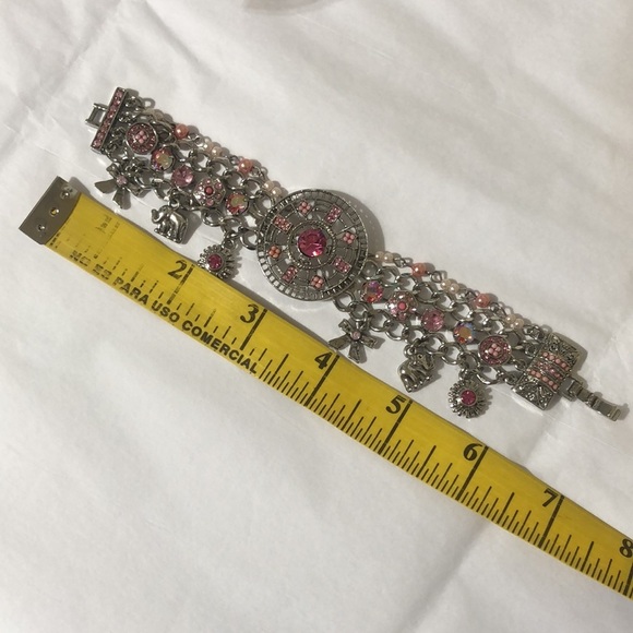 Bracelet with pink rhinestones - Picture 6 of 7